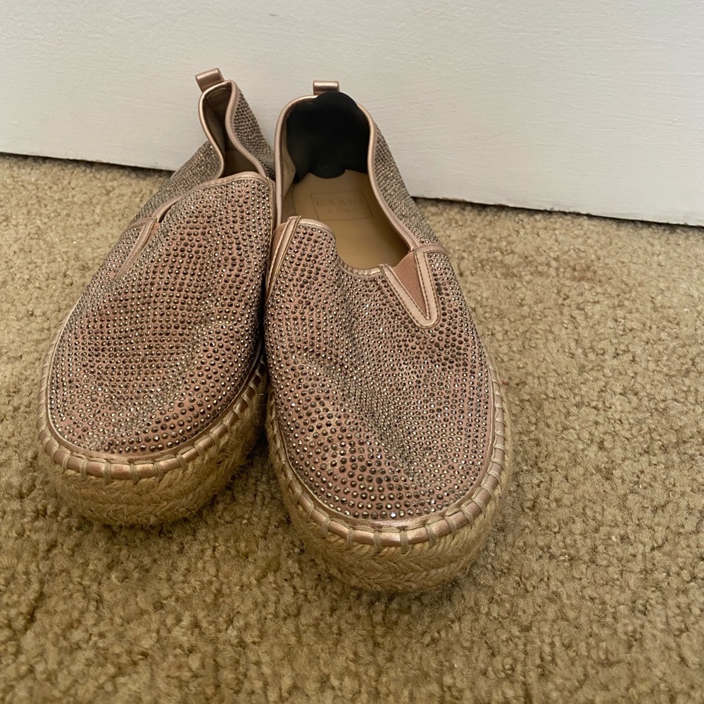 Rose Gold espadrilles sandals